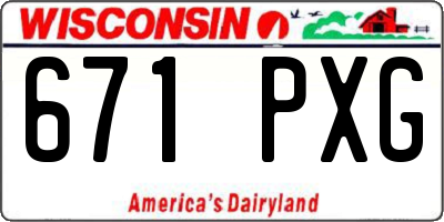WI license plate 671PXG