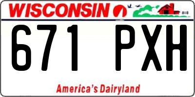 WI license plate 671PXH