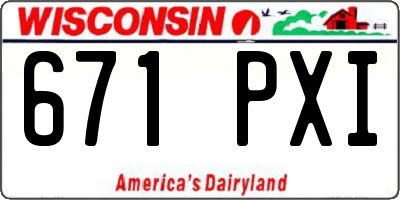 WI license plate 671PXI