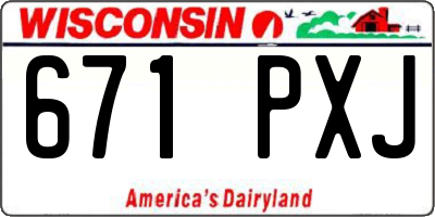 WI license plate 671PXJ