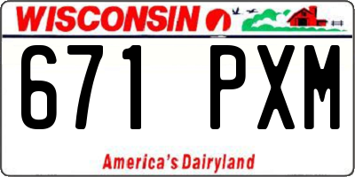 WI license plate 671PXM