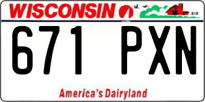 WI license plate 671PXN
