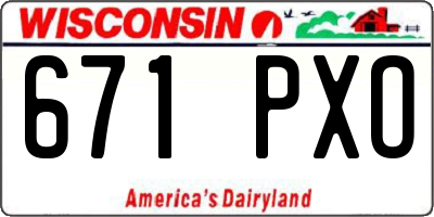 WI license plate 671PXO