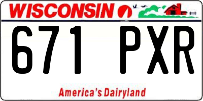 WI license plate 671PXR