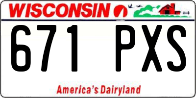 WI license plate 671PXS