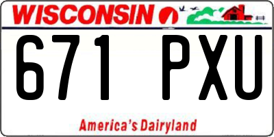 WI license plate 671PXU