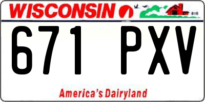 WI license plate 671PXV
