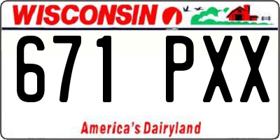 WI license plate 671PXX