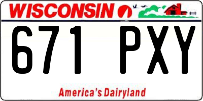 WI license plate 671PXY