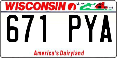 WI license plate 671PYA