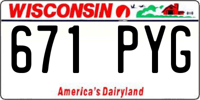 WI license plate 671PYG