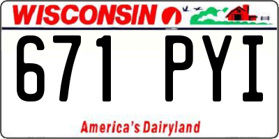 WI license plate 671PYI