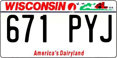 WI license plate 671PYJ