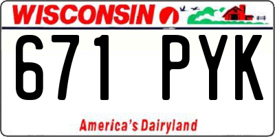 WI license plate 671PYK