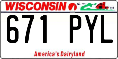 WI license plate 671PYL