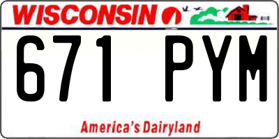 WI license plate 671PYM