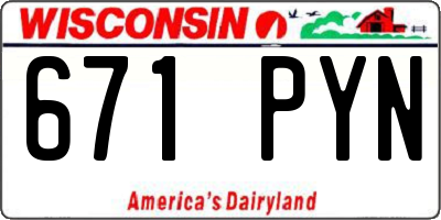 WI license plate 671PYN