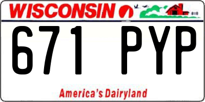 WI license plate 671PYP