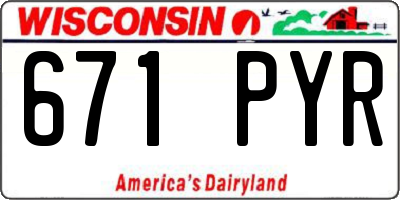 WI license plate 671PYR