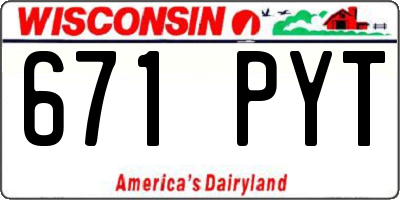 WI license plate 671PYT