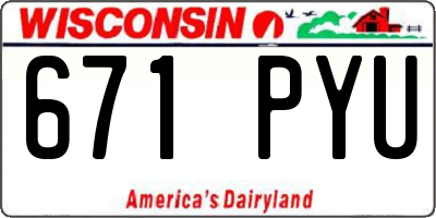 WI license plate 671PYU