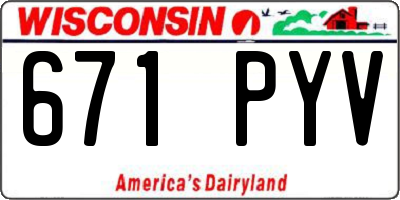 WI license plate 671PYV