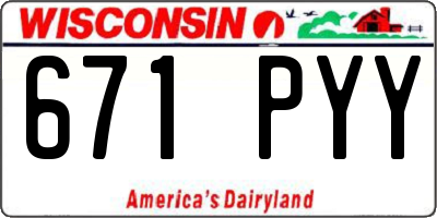 WI license plate 671PYY