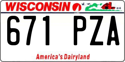 WI license plate 671PZA