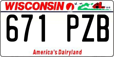 WI license plate 671PZB
