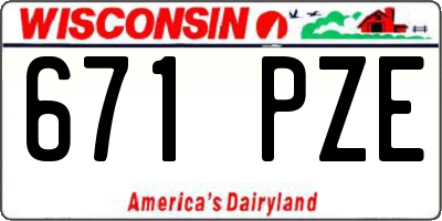 WI license plate 671PZE
