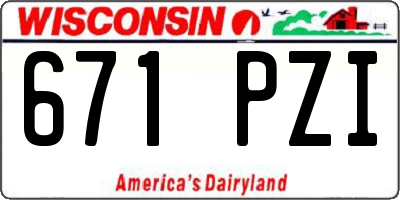 WI license plate 671PZI