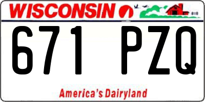 WI license plate 671PZQ