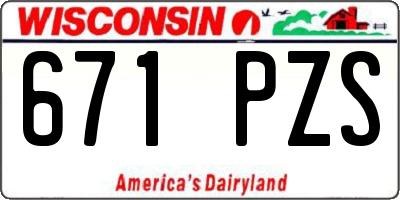 WI license plate 671PZS