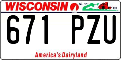 WI license plate 671PZU