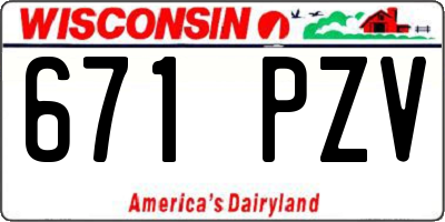 WI license plate 671PZV