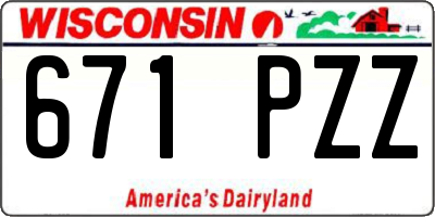 WI license plate 671PZZ