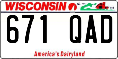 WI license plate 671QAD