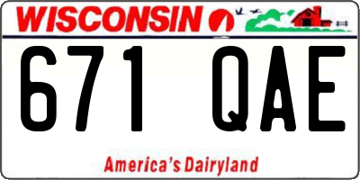 WI license plate 671QAE