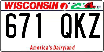 WI license plate 671QKZ