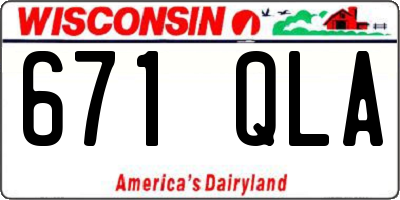 WI license plate 671QLA