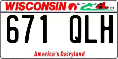 WI license plate 671QLH