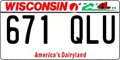 WI license plate 671QLU