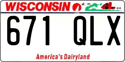 WI license plate 671QLX