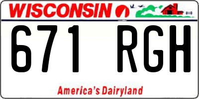 WI license plate 671RGH