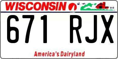 WI license plate 671RJX