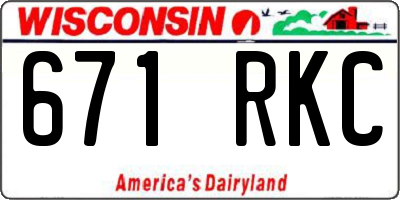 WI license plate 671RKC