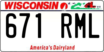WI license plate 671RML