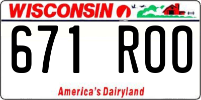 WI license plate 671ROO