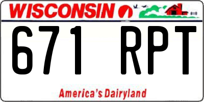 WI license plate 671RPT