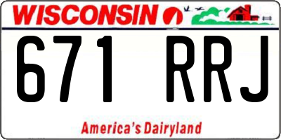 WI license plate 671RRJ